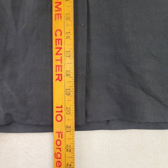 David Brooks Vintage Black Knee Length Linen Skirt Size 12 Patent Belt USA New - Picture 7 of 9